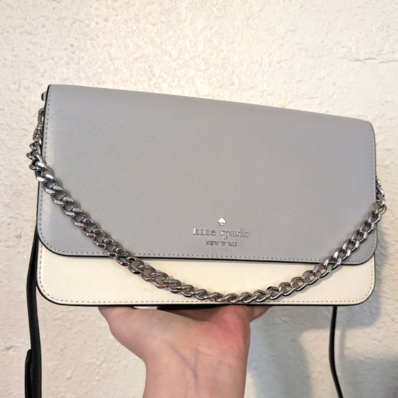 kate spade Handbags - Kate Spade Crossbody Purse Gray White Black NWOT